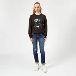 DC COMICS DC Superman Peace On Earth Women's Christmas Jumper - Black -Cheap Christmas Franchises Store 11966511 1254627078541358