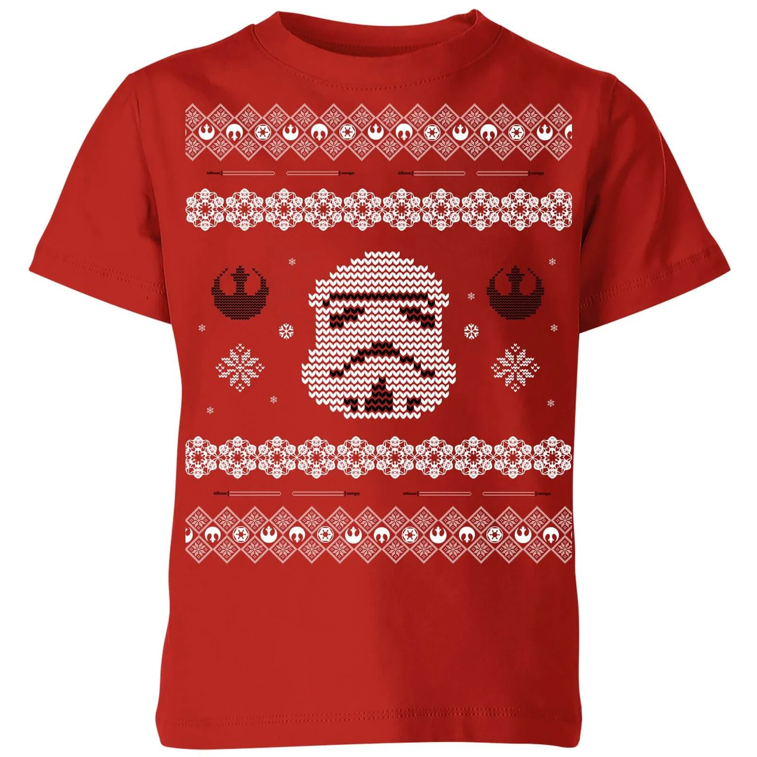 Star Wars Stormtrooper Knit Kids' Christmas T-Shirt - Red 3 Star Wars Stormtrooper Knit Kids' Christmas T-Shirt - Red
