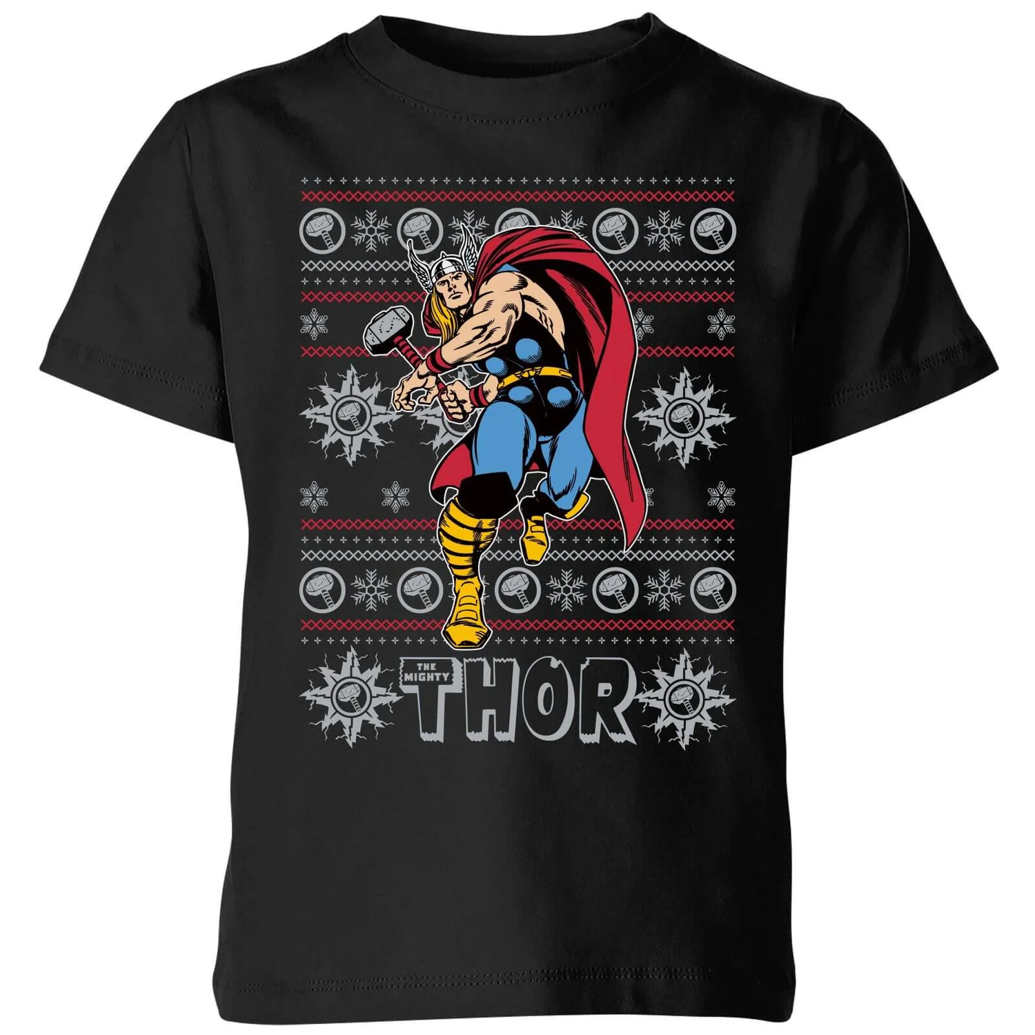 Marvel Thor Kids' Christmas T-Shirt - Black 3 Marvel Thor Kids' Christmas T-Shirt - Black