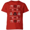 Star Wars Imperial Knit Kids' Christmas T-Shirt - Red -Cheap Christmas Franchises Store 11966687 1804627108250628