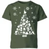 Star Wars Character Christmas Tree Kids' Christmas T-Shirt - Forest Green -Cheap Christmas Franchises Store 11966729 1514627109013477