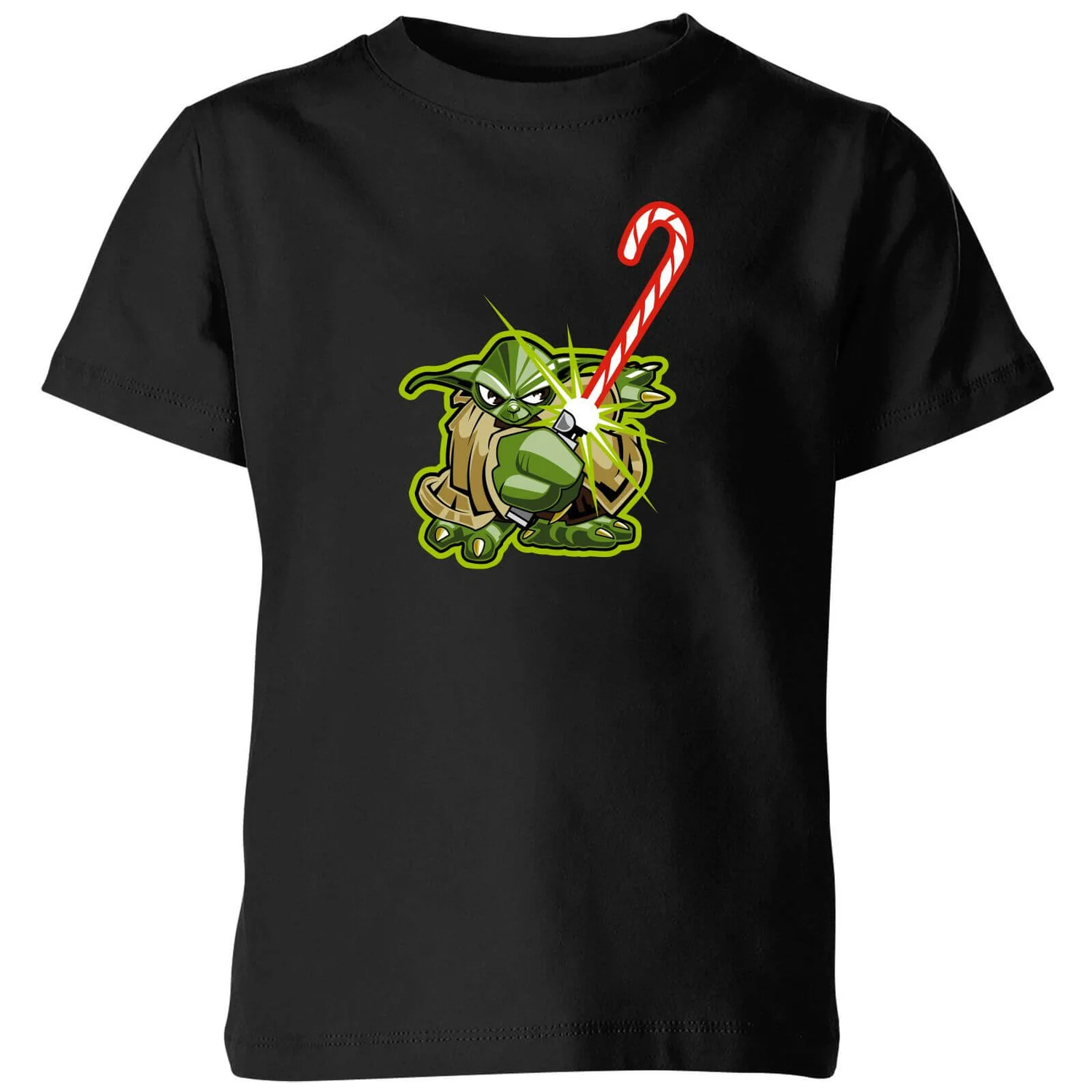 Star Wars Candy Cane Yoda Kids' Christmas T-Shirt - Black 3 Star Wars Candy Cane Yoda Kids' Christmas T-Shirt - Black