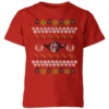 Star Wars Yoda Knit Kids' Christmas T-Shirt - Red -Cheap Christmas Franchises Store 11966879 7954627111219185