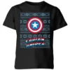 Marvel Captain America Kids' Christmas T-Shirt - Black -Cheap Christmas Franchises Store 11966957 1824627112421375