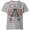 Star Wars Darth Vader Face Knit Kids' Christmas T-Shirt - Grey -Cheap Christmas Franchises Store 11966981 1494627112802606