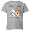 Disney Frozen Elsa And Anna Kids' Christmas T-Shirt - Grey