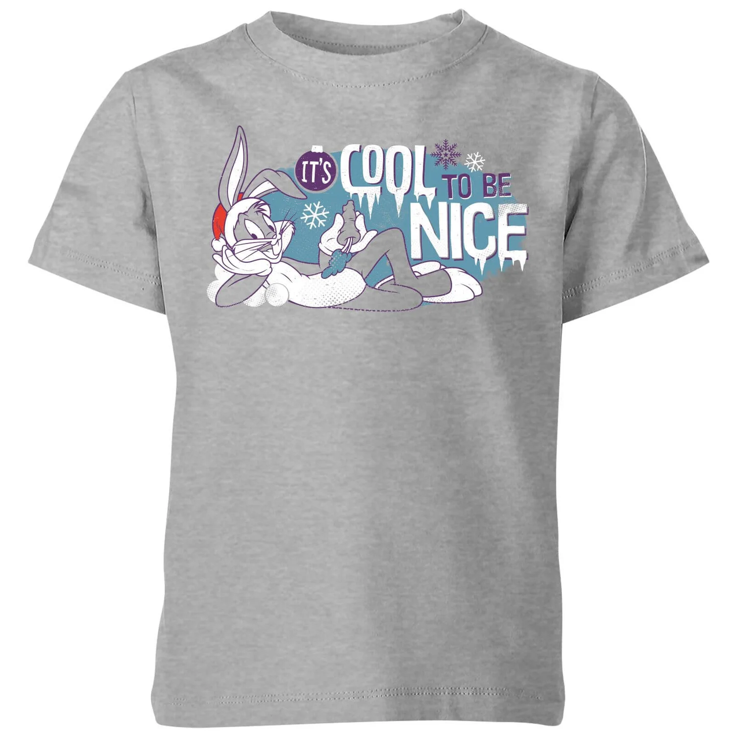 Looney Tunes Its Cool To Be Nice Kids' Christmas T-Shirt - Grey 3 Looney Tunes Its Cool To Be Nice Kids' Christmas T-Shirt - Grey