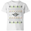 Star Wars Yoda Knit Kids' Christmas T-Shirt - White -Cheap Christmas Franchises Store 11967065 1434627113634389