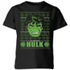 Marvel Hulk Face Kids' Christmas T-Shirt - Black -Cheap Christmas Franchises Store 11967179 1914627103425599
