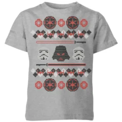 Star Wars Empire Knit Kids' Christmas T-Shirt - Grey