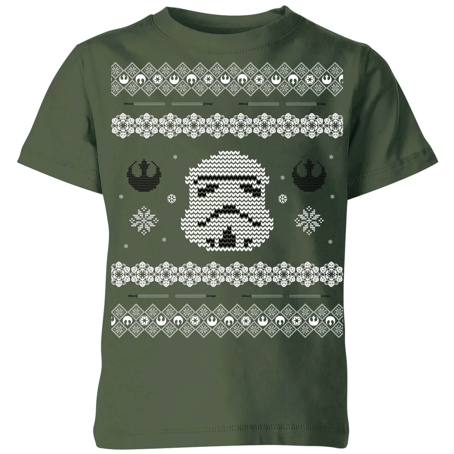Star Wars Stormtrooper Knit Kids' Christmas T-Shirt - Forest Green 3 Star Wars Stormtrooper Knit Kids' Christmas T-Shirt - Forest Green