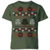 Star Wars Empire Knit Kids' Christmas T-Shirt - Forest Green -Cheap Christmas Franchises Store 11967503 2044627106570997