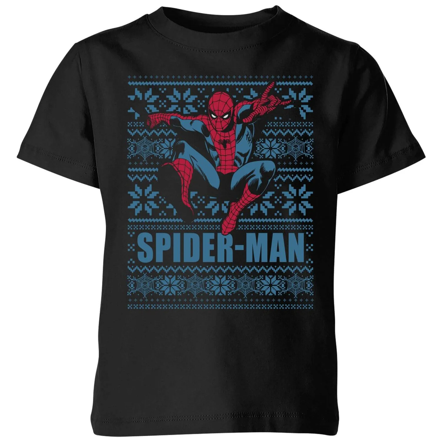 Marvel Spider-Man Kids' Christmas T-Shirt - Black 3 Marvel Spider-Man Kids' Christmas T-Shirt - Black