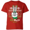 Looney Tunes Bugs Bunny Knit Kids' Christmas T-Shirt - Red -Cheap Christmas Franchises Store 11967593 8944627107703659