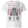 Star Wars Darth Vader Face Knit Kids' Christmas T-Shirt - White -Cheap Christmas Franchises Store 11967599 1614627107843963