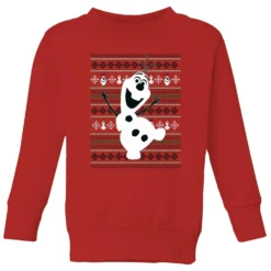 Disney Frozen Olaf Dancing Kids' Christmas Sweatshirt - Red