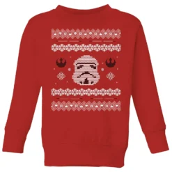 Star Wars Stormtrooper Knit Kids' Christmas Jumper - Red
