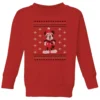 Disney Mickey Scarf Kids' Christmas Jumper - Red -Cheap Christmas Franchises Store 11967829 8004627111309305
