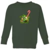 Star Wars Candy Cane Yoda Kids' Christmas Jumper - Forest Green -Cheap Christmas Franchises Store 11968039 1834627102990986
