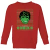 Marvel Hulk Face Kids' Christmas Jumper - Red