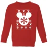 Disney Snowflake Silhouette Kids' Christmas Jumper - Red