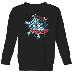 Marvel The Amazing Spider-Man Snowflake Web Kids' Christmas Jumper - Black