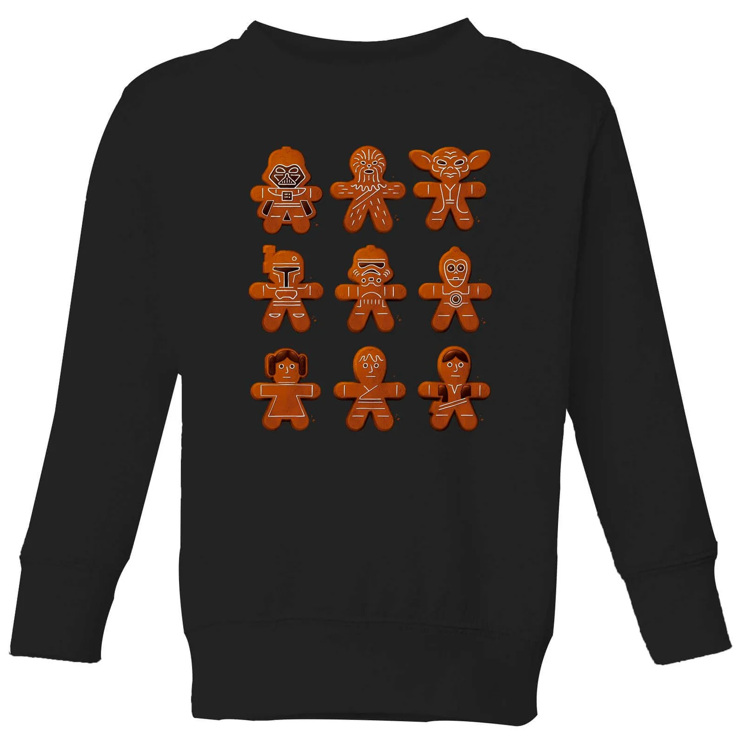Star Wars Gingerbread Characters Kids' Christmas Jumper - Black 3 Star Wars Gingerbread Characters Kids' Christmas Jumper - Black