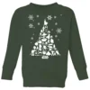 Star Wars Character Christmas Tree Kids' Christmas Jumper - Forest Green -Cheap Christmas Franchises Store 11968381 1794627108560720