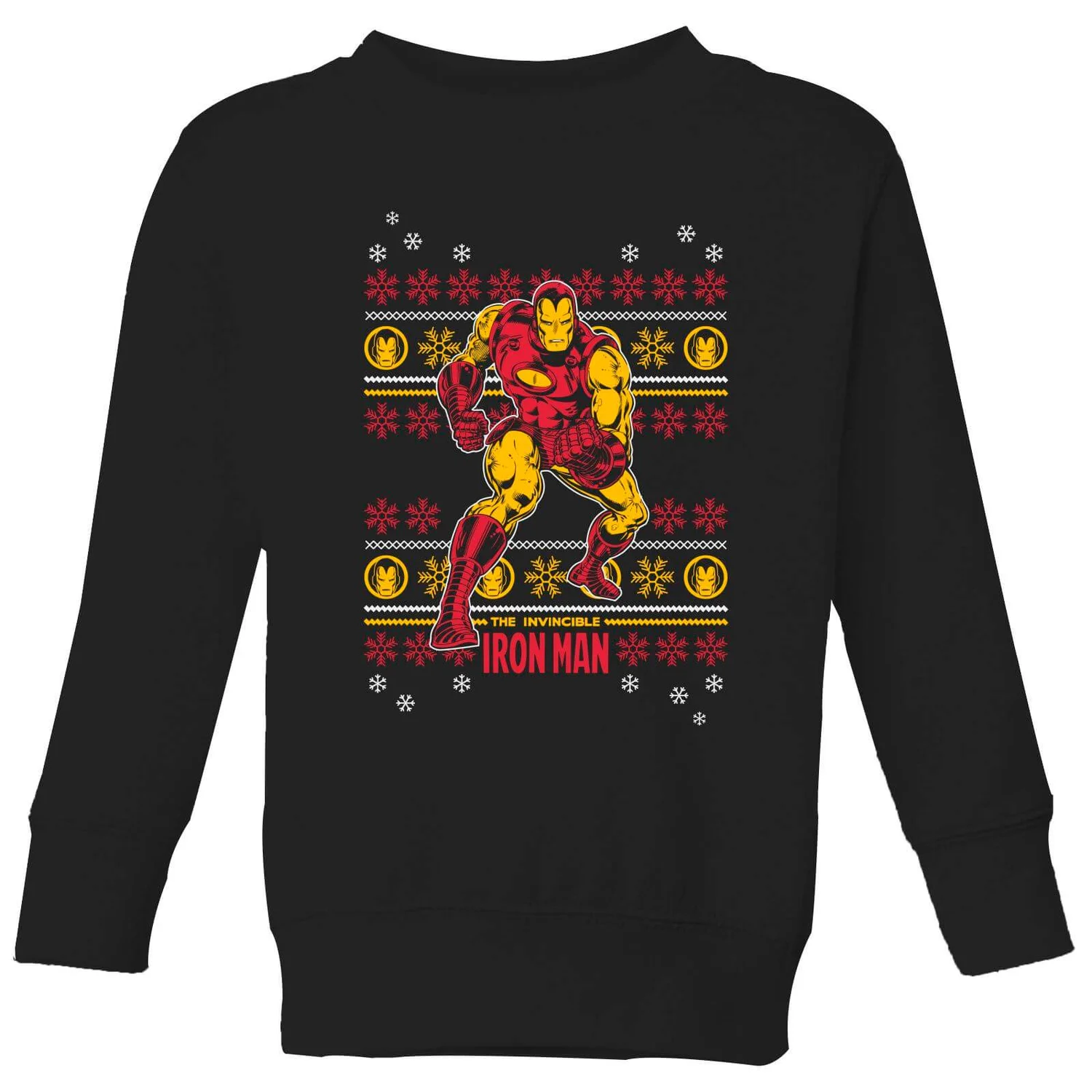 Marvel Iron Man Kids' Christmas Jumper - Black 3 Marvel Iron Man Kids' Christmas Jumper - Black