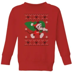 Disney Tree Mickey Kids' Christmas Jumper - Red