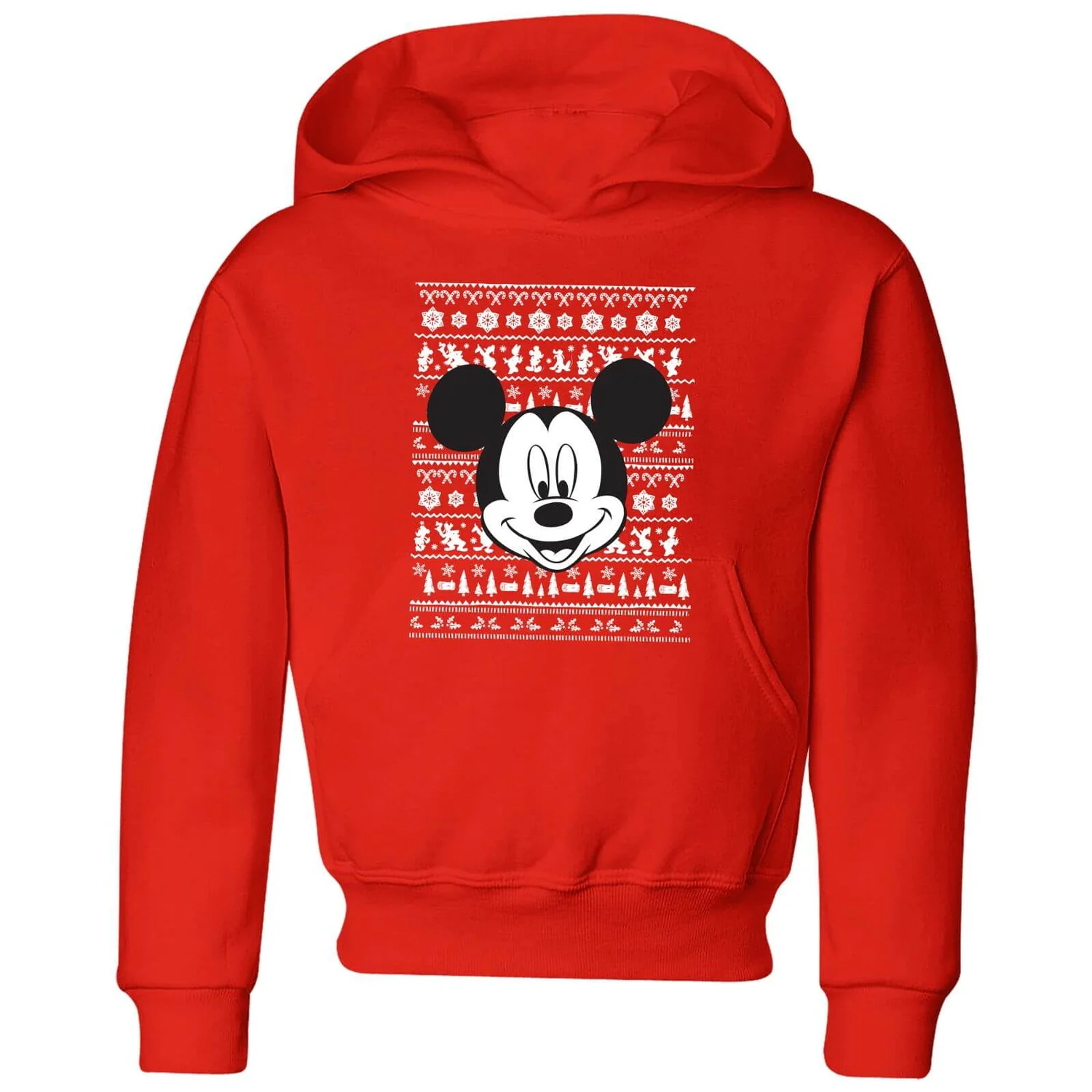 Disney Mickey Face Kids' Christmas Hoodie - Red 3 Disney Mickey Face Kids' Christmas Hoodie - Red