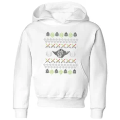 Star Wars Yoda Knit Kids' Christmas Hoodie - White