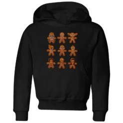Star Wars Gingerbread Characters Kids' Christmas Hoodie - Black