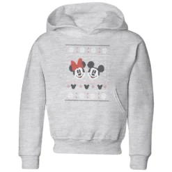 Disney Mickey And Minnie Kids' Christmas Hoodie - Grey