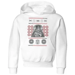 Star Wars Darth Vader Face Knit Kids' Christmas Hoodie - White
