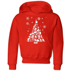 Star Wars Character Christmas Tree Kids' Christmas Hoodie - Red