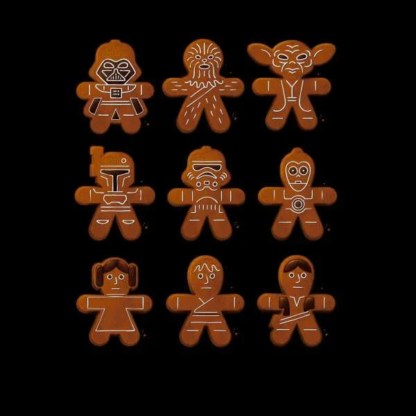 Star Wars Gingerbread Characters Christmas Hoodie - Black 4 Star Wars Gingerbread Characters Christmas Hoodie - Black - Image 2