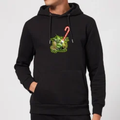Star Wars Candy Cane Yoda Christmas Hoodie - Black