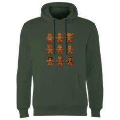 Star Wars Gingerbread Characters Christmas Hoodie - Forest Green -Cheap Christmas Franchises Store 11969557 1804627075827984