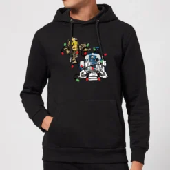 Star Wars Tangled Fairy Lights Droids Christmas Hoodie - Black