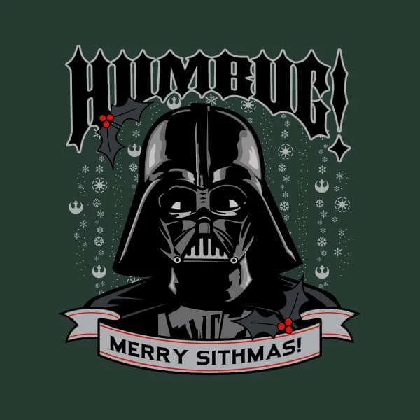 Star Wars Darth Vader Humbug Christmas Hoodie - Forest Green 4 Star Wars Darth Vader Humbug Christmas Hoodie - Forest Green - Image 2