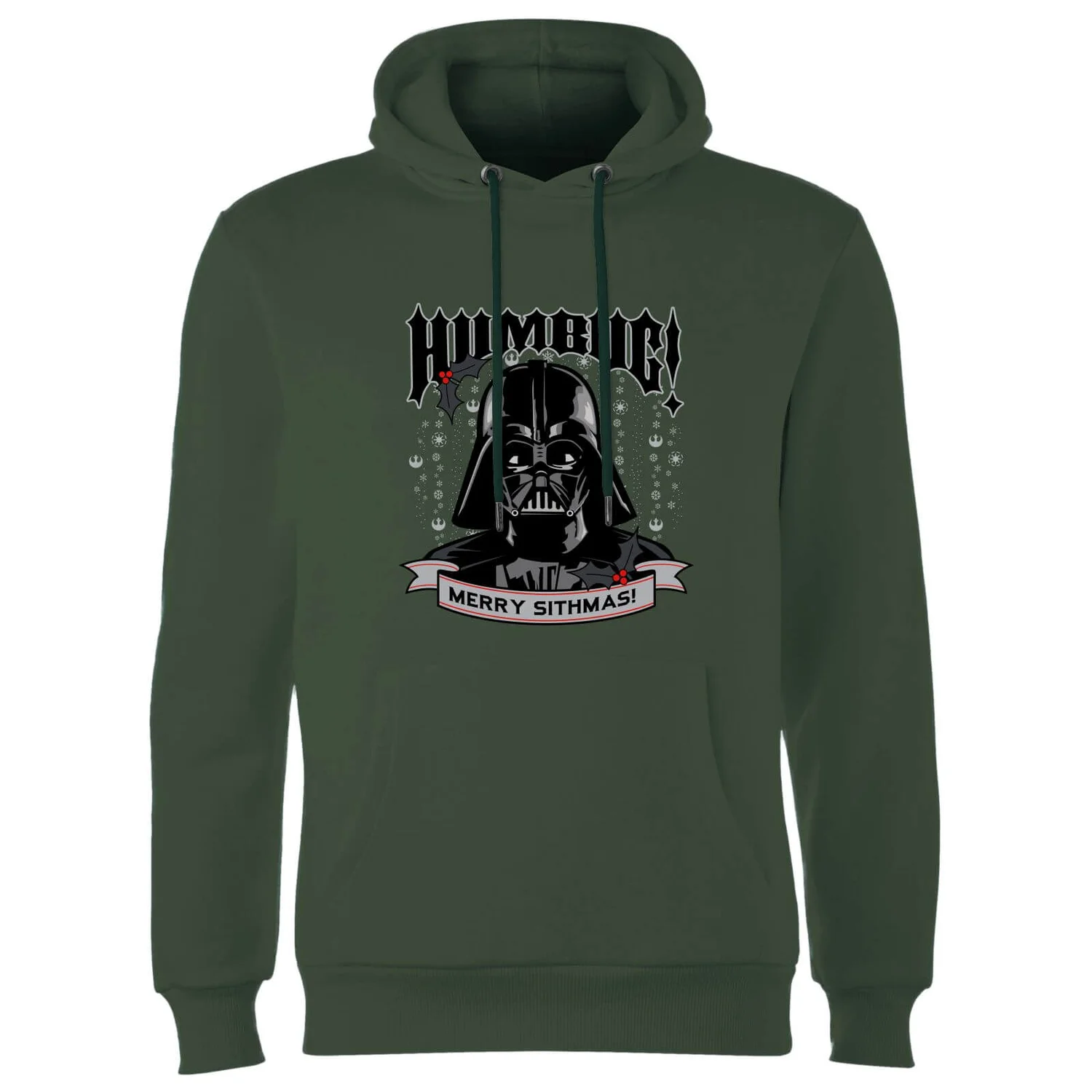 Star Wars Darth Vader Humbug Christmas Hoodie - Forest Green 6 Star Wars Darth Vader Humbug Christmas Hoodie - Forest Green - Image 4