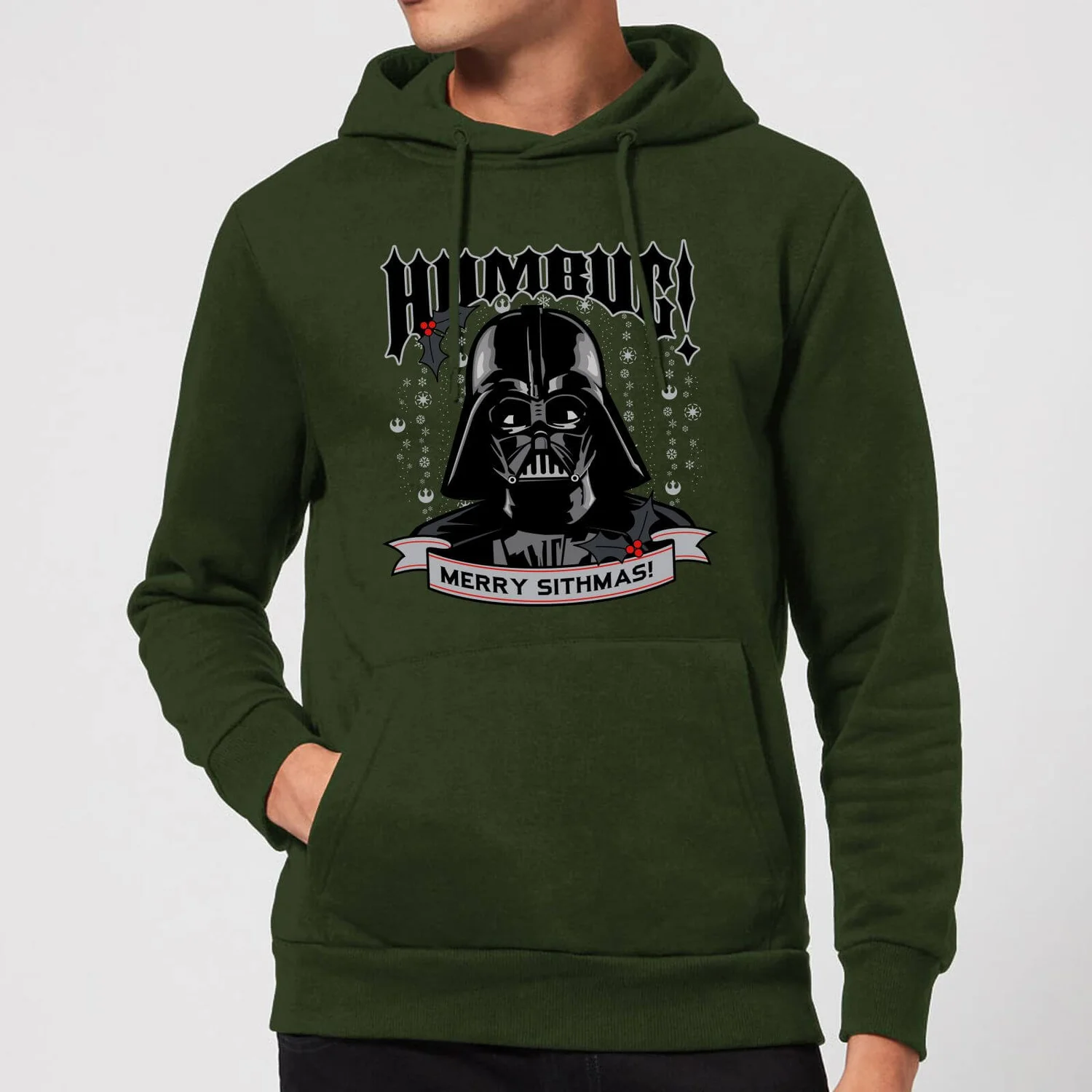 Star Wars Darth Vader Humbug Christmas Hoodie - Forest Green 3 Star Wars Darth Vader Humbug Christmas Hoodie - Forest Green