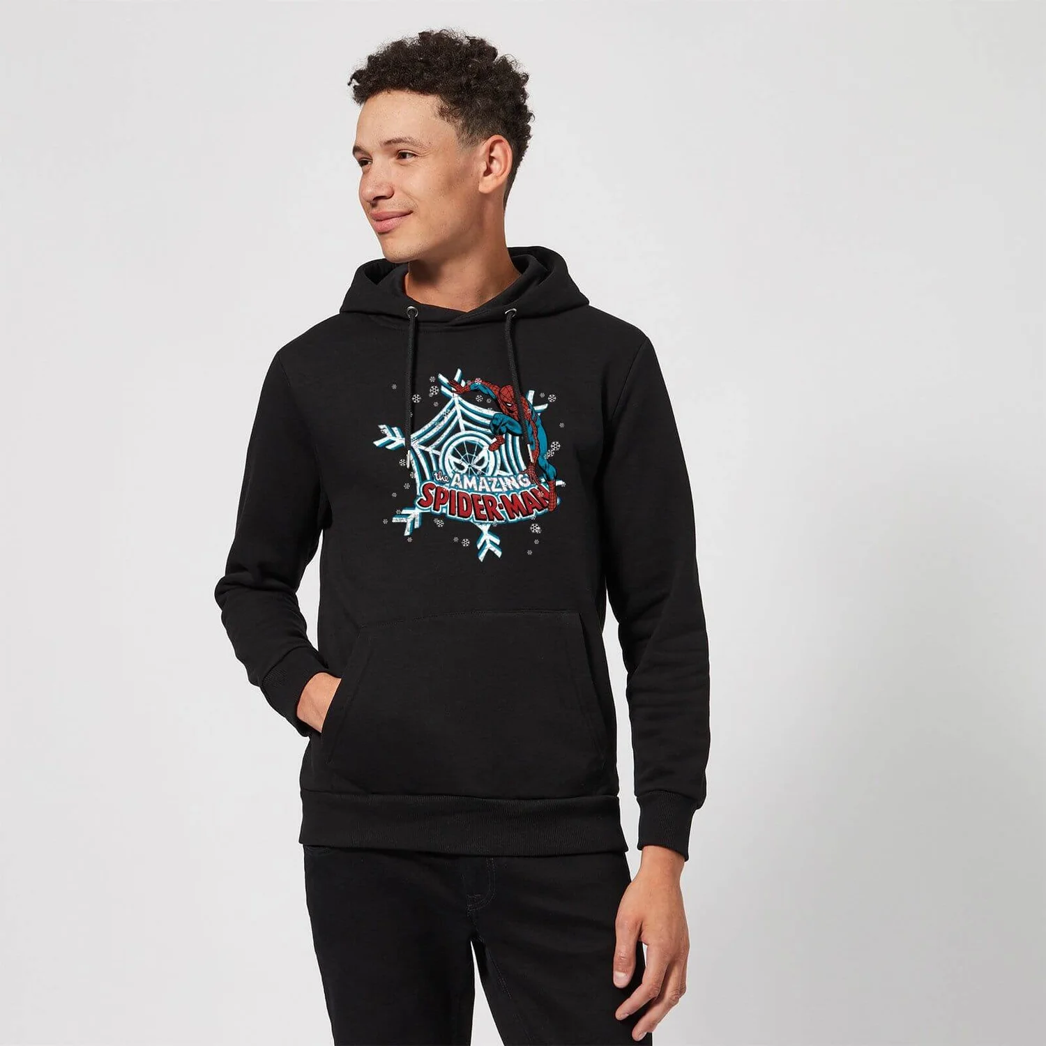 Marvel The Amazing Spider-Man Snowflake Web Christmas Hoodie - Black 5 Marvel The Amazing Spider-Man Snowflake Web Christmas Hoodie - Black - Image 3