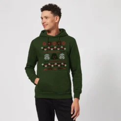 Star Wars Empire Knit Christmas Hoodie - Forest Green -Cheap Christmas Franchises Store 11969683 2074627086232311