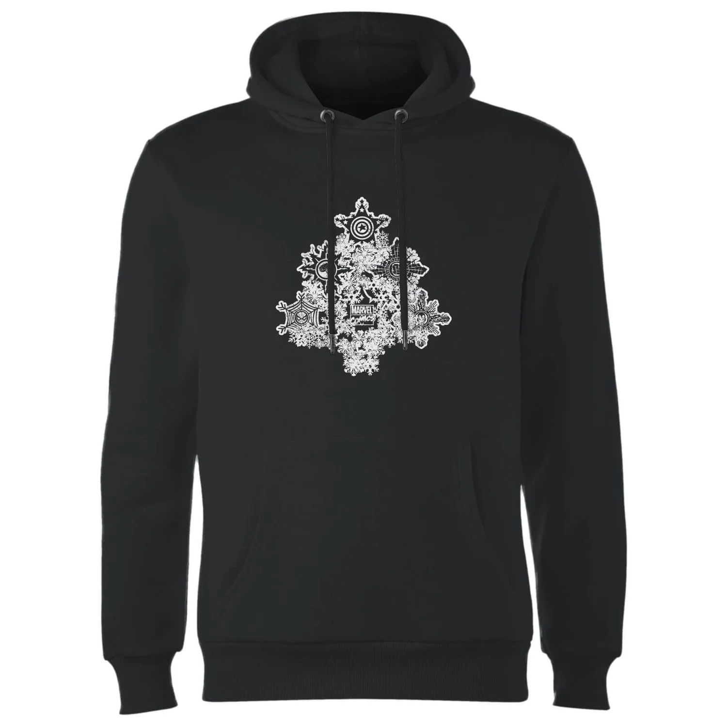 Marvel Shields Snowflakes Christmas Hoodie - Black 6 Marvel Shields Snowflakes Christmas Hoodie - Black - Image 4