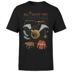 Harry Potter All I Want Men's Christmas T-Shirt - Black -Cheap Christmas Franchises Store 11969887 2024627077745545