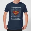 DC COMICS DC Superman Knit Men's Christmas T-Shirt - Navy -Cheap Christmas Franchises Store 11969917 9704627080871161