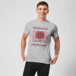 DC COMICS DC Cyborg Knit Men's Christmas T-Shirt - Grey -Cheap Christmas Franchises Store 11969929 1924627082279064