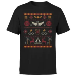 Harry Potter Knit Men's Christmas T-Shirt - Black 11 Harry Potter Knit Men's Christmas T-Shirt - Black -Cheap Christmas Franchises Store 11969938 2084627082887629